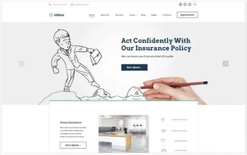 AllRisk – Insurance Company Multipage Website Template
