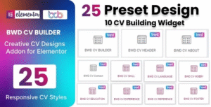 BWD CV Builder for Elementor 1.0