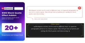 Block Quote WordPress Plugin For Elementor