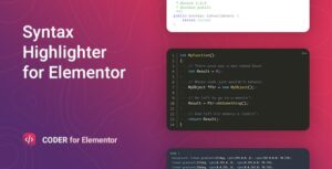 CODER – SYNTAX HIGHLIGHTER FOR ELEMENTOR 1.0.10