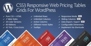 CSS3 Responsive WordPress Compare Pricing Tables 11.4