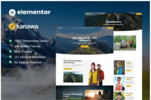 Kanawa – Modern Travel Blog Elementor Template Kit