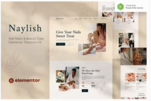 Naylish – Nail Salon & Beauty Care Elementor Template Kit