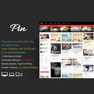 Pin = Pinterest Style / Personal Masonry Blog / Front-end Submission 6.0