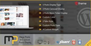 Mega Posts and Custom Posts Display WP Plugin 1.1
