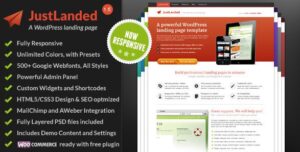 JustLanded – WordPress Landing Page 1.7.0