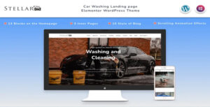Stellar – Car Washing Landing page with Blog Wordpress Theme