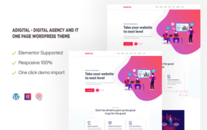 Adigital – Digital Agency and IT One page WordPress Theme 1.0.0