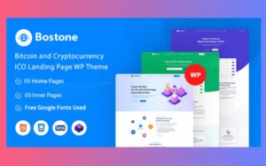 Bostone – Bitcoin & Cryptocurrency ICO Landing Page WordPress Theme 1.0.0
