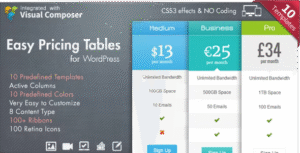 Easy Pricing Tables WordPress Plugin 2.4
