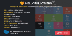 Hello Followers – Social Counter Plugin for WordPress 2.5