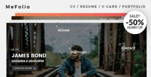 Mefolio Ajax Resume WordPress Theme 1.2