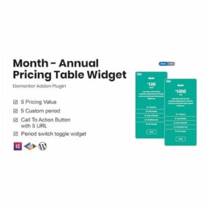 Month Annual Pricing Table Widget For Elementor 1.2.3