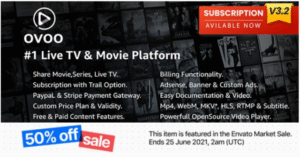 OVOO – Live TV & Movie Portal CMS with Membership System 3.3.3