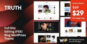 Truth – Full Site Editing (FSE) Blog WordPress Theme 1.0.0