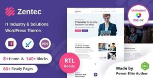 Zentec – IT Solutions Company WordPress Theme + RTL 2.2